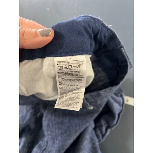 Old Navy Womens Everyday Mid-Rise Linen Blend Shorts 8 beachy boho coastal - Picture 4 of 8